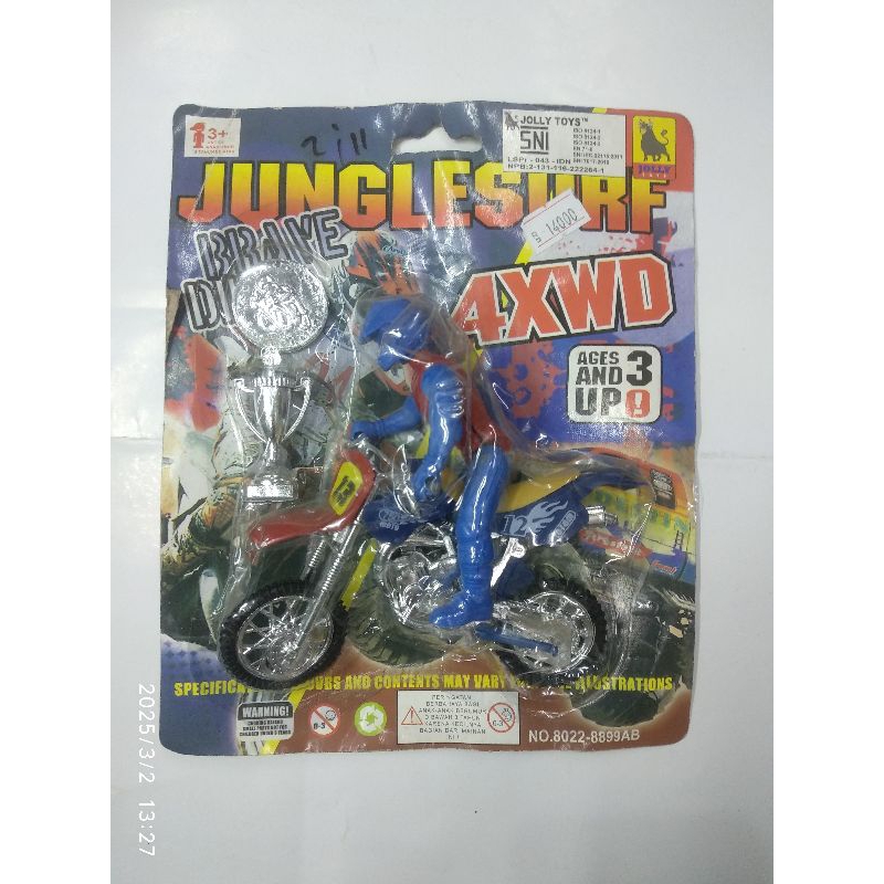 Mainan Anak Motor Trail plus Orang dan Piala / Miniatur Motor Cross