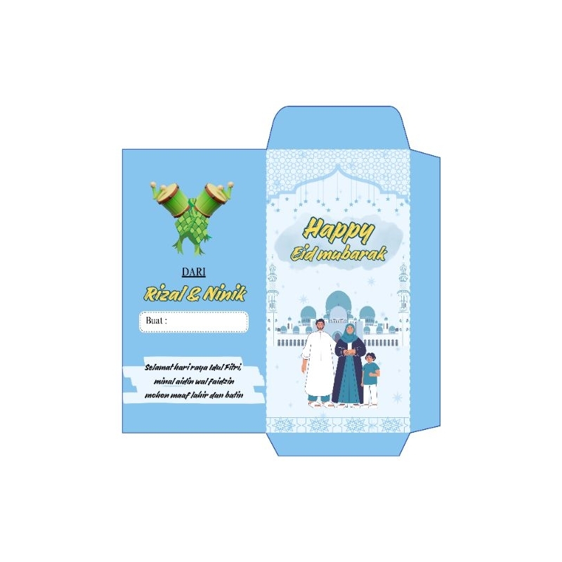 

Amplop lebaran custom isi 10 pcs besar dan kecil (custom desain, nama, warna, kata-kata, foto)
