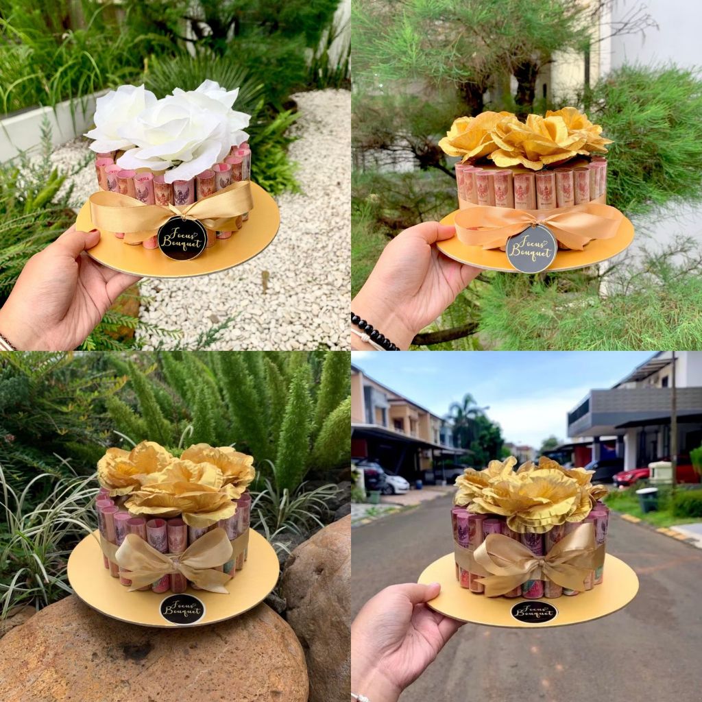 Gift box Money / Money cake box MINI (50-100 Lembar) / Hadiah Ulang tahun / Anniversary / Wisuda / V