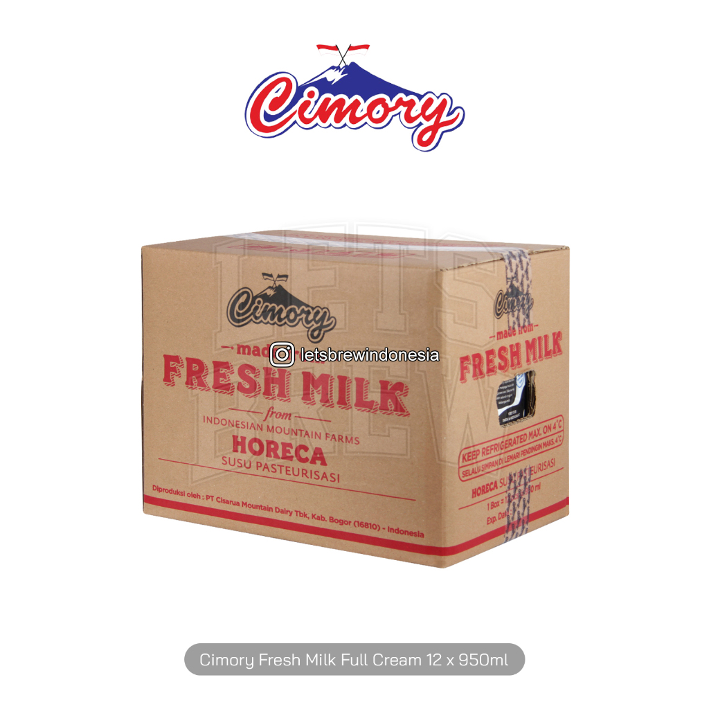 Fresh Milk Cimory Plain 1 Dus ( 12*950ml ) | Susu Segar FreshMilk FM Cimory 1 Karton ( 12*1L )