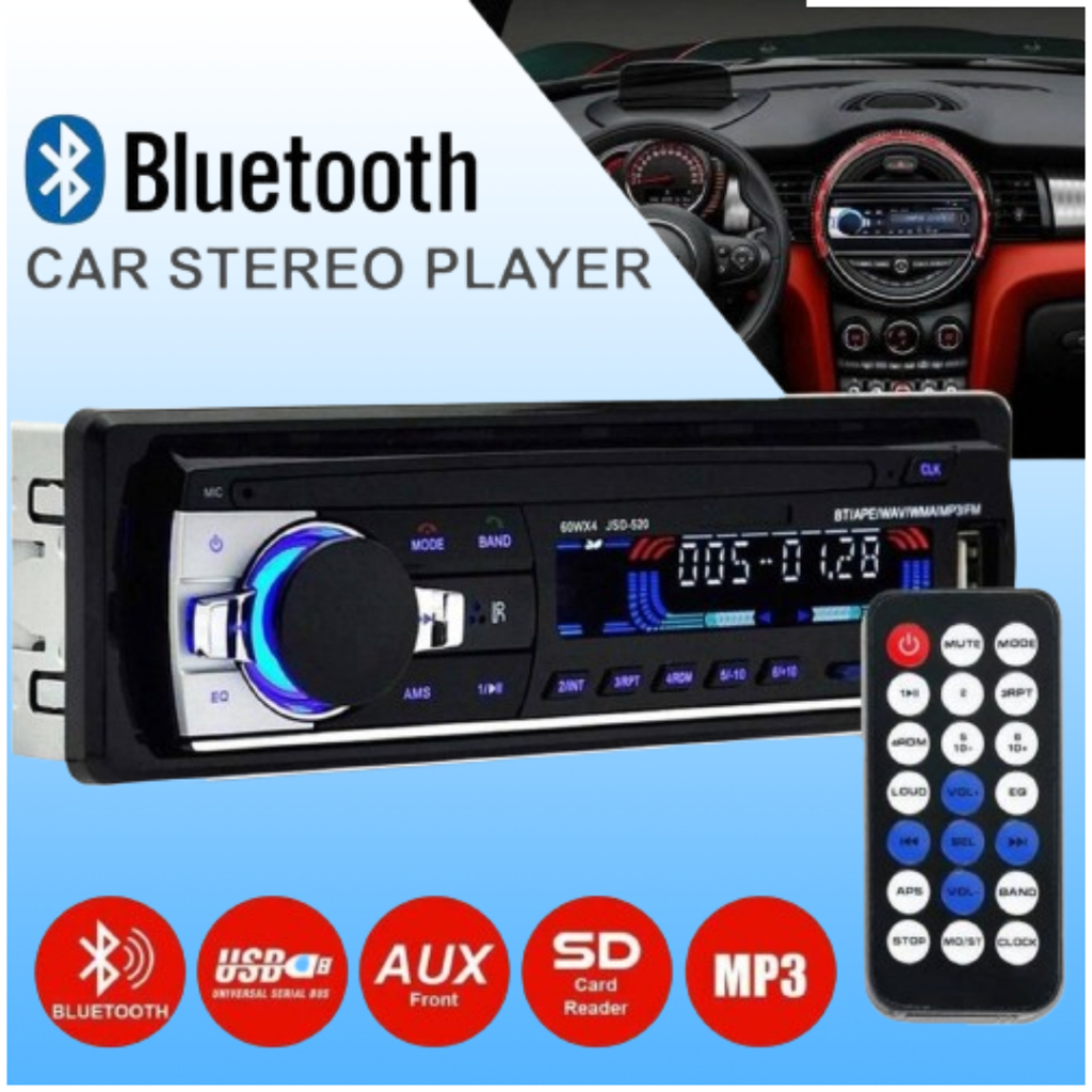 Taffware JSD 530 Tape Mobil Bluetooth Full Bass Amplifier Mobil Super Bass 12 Volt MP3 Player