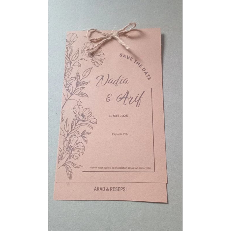 Undangan rustik custom/undangan pernikahan custom