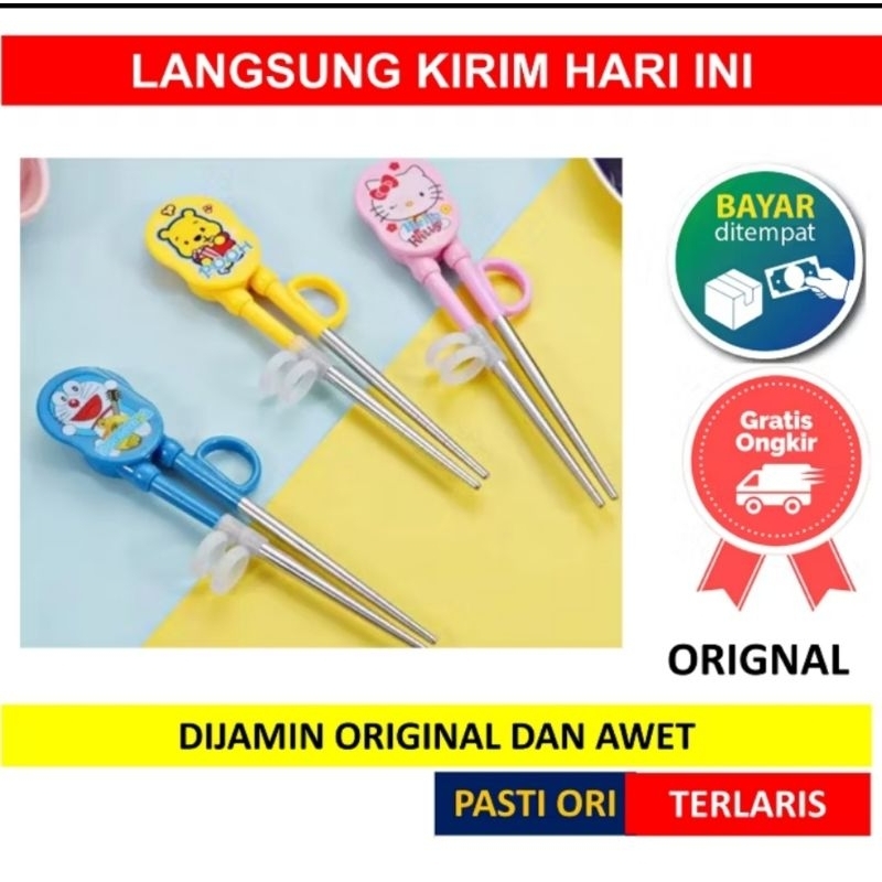 Sumpit Anak Karakter Belajar sumpit pooh Doraemon kitty