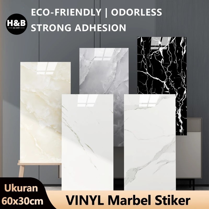 Wallpaper dinding Vinyl Marble 30 x 60 cm 0,3cm / Vinyl Marbel Granit / Stiker Keramik