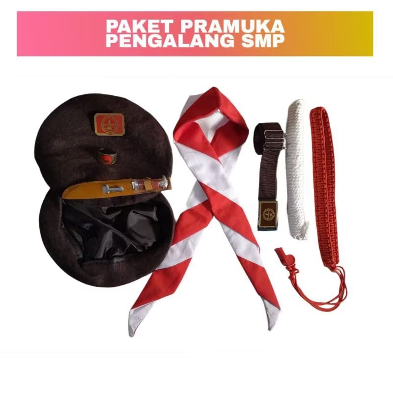 

PAKET PRAMUKA SMP PUTRA PENGALANG LENGKAP 9 BARANG (BARET)