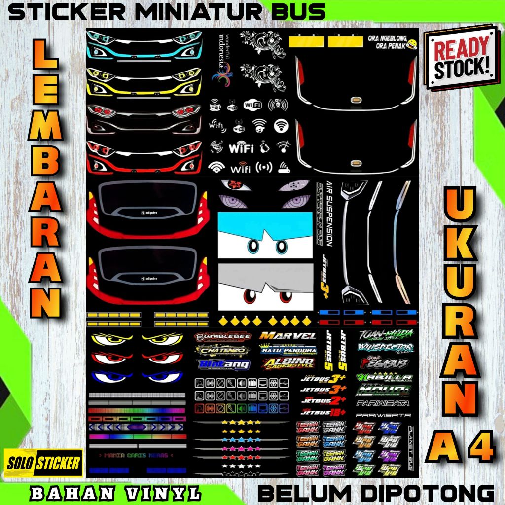 

Stiker Bus Miniatur Basuri Bahan Vinyl Anti Air Ukuran A4