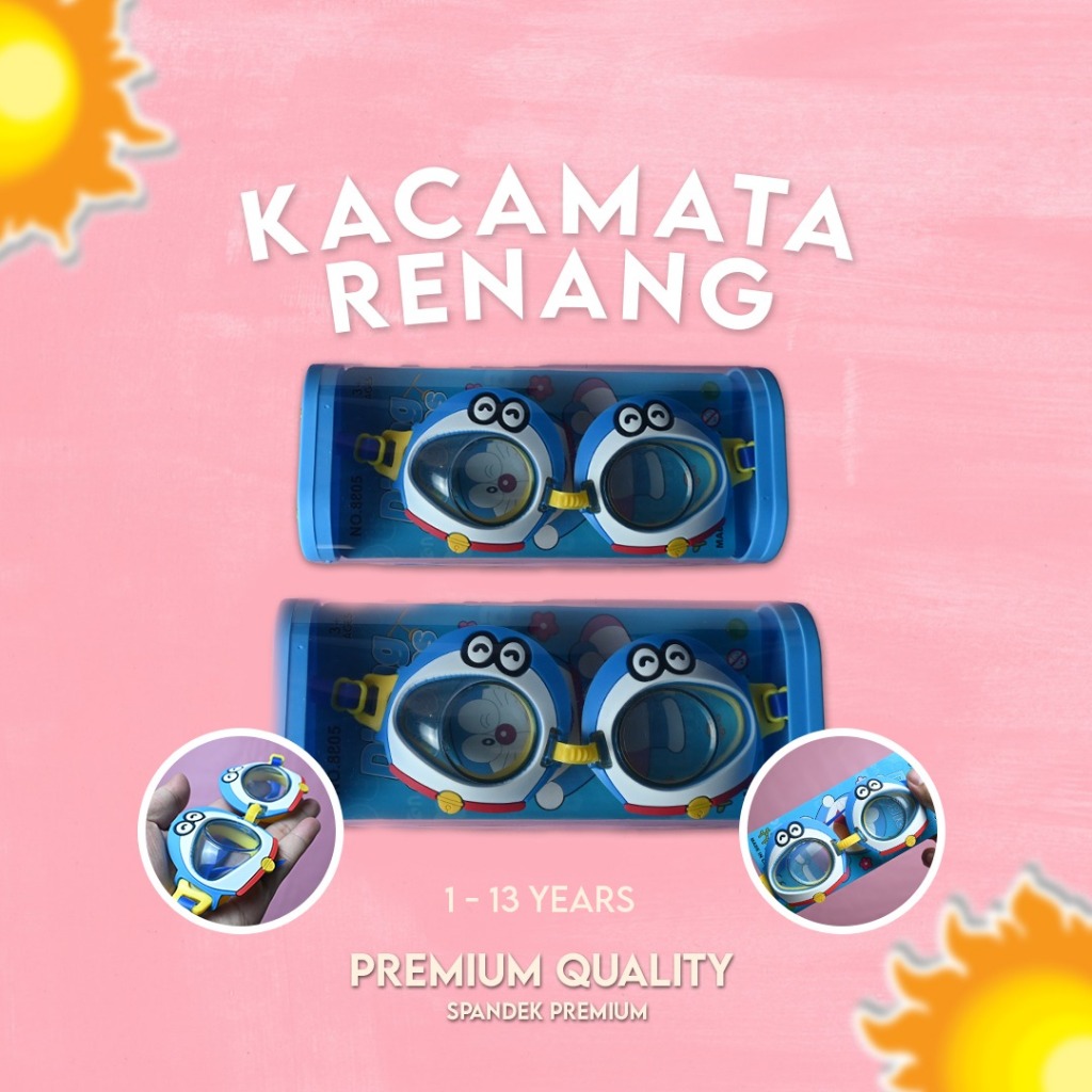 Kacamata Renang Anak Karakter Mermaid Hello Kitty Little Pony Import