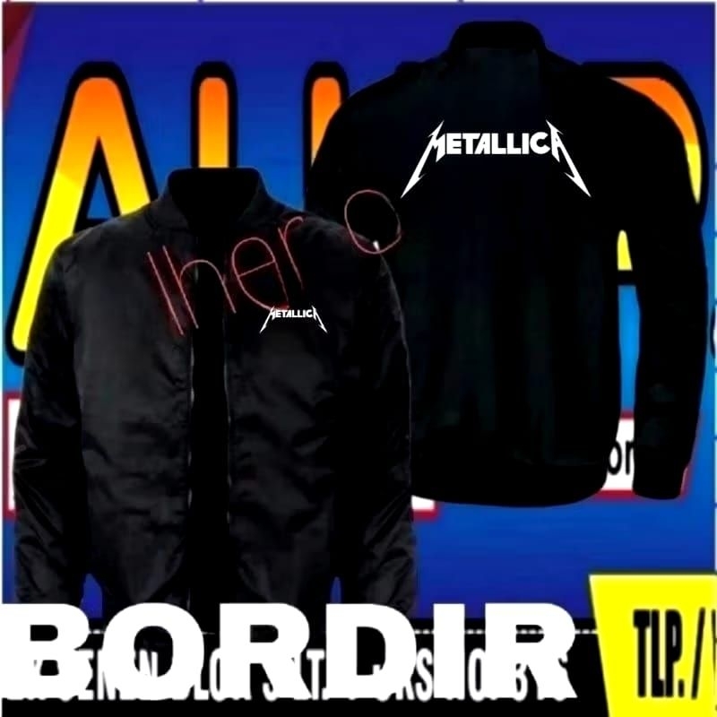 Jaket bordir Metallica jaket Metallica jaket bomber Metallica jaket seragam Metallica jaket anak met