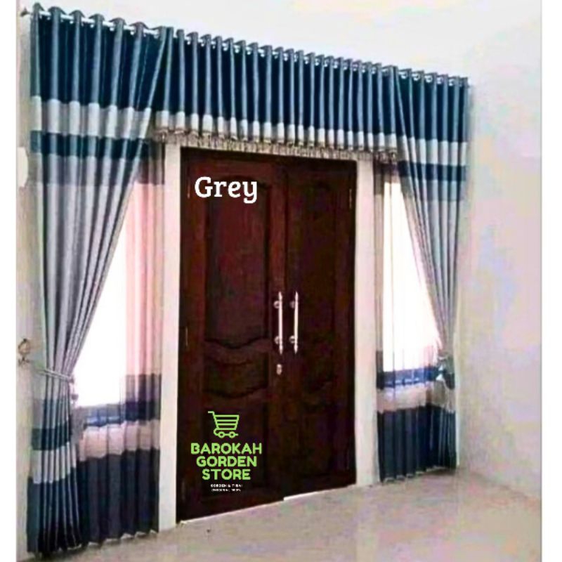gorden 1 set kain blackout bludru embos import buat ruang tamu minimalis tirai jendela pintu kamar