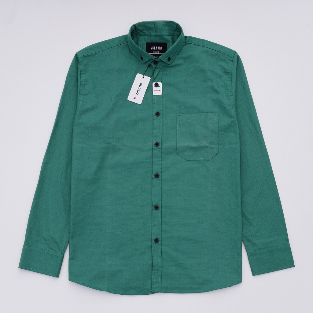 ANAMO-KEMEJA POLOS PRIA HIJAU WARDAH PANJANG