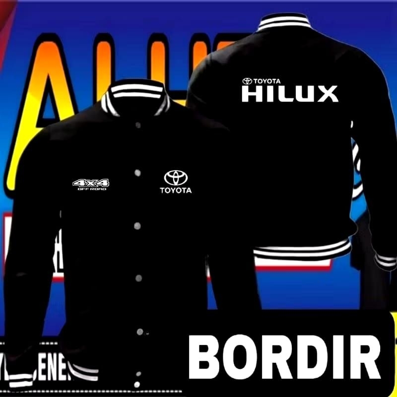 Jaket bordir Toyota Hilux jaket Toyota Hilux jaket varsity Toyota Hilux jaket baseball Toyota Hilux 