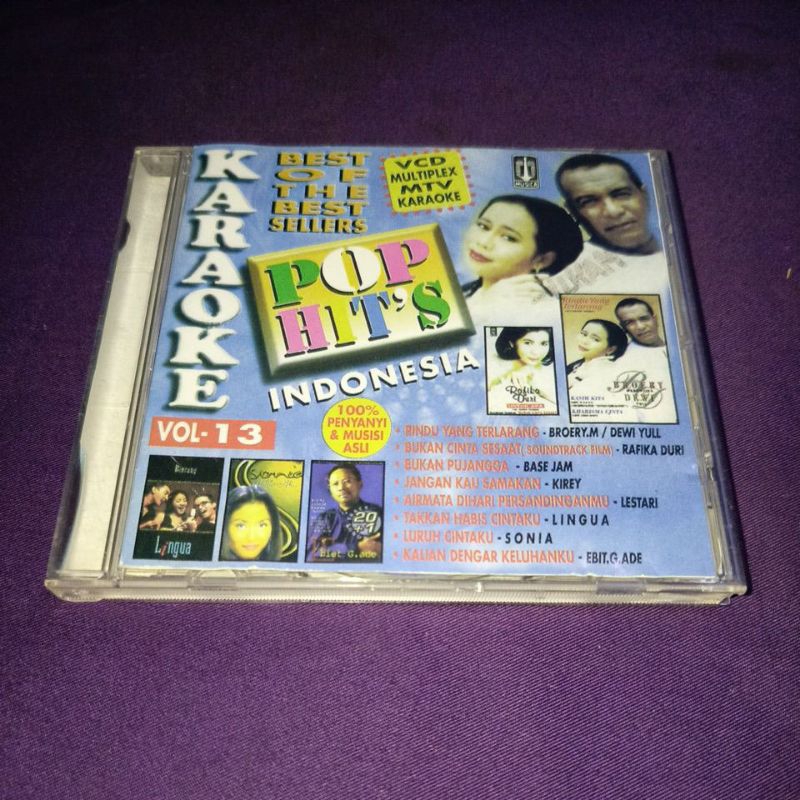 VCD POP HITS INDONESIA VOL 13 BEST OF BEST SELLERS VARIOUS ARTIST KIREY BROERY DEWI YULL RAFIKA DURI
