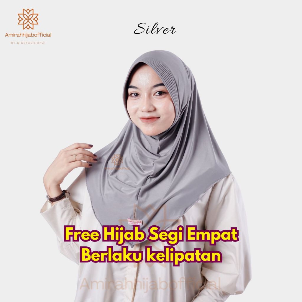 Amirah Hijab - Jilbab Bergo Instan Olahraga Bahan Jersey Pakai Pet