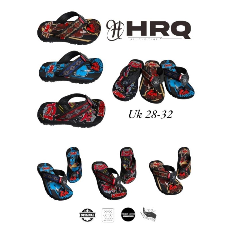 HRQ Sandal Japit Anak Karakter Terbaru/Sandal Anak Lebaran Modis Kekinian Size 28-32 VD06