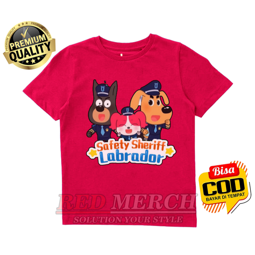 Kaos Baju anak safety sheriff Polisi labrador kids animasi