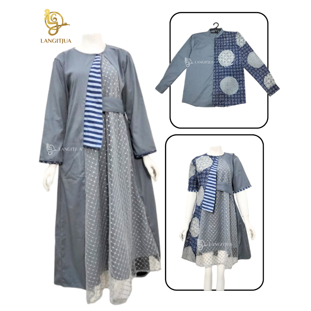 FAMILY COUPLE | BAJU LEBARAN KELUARGA | BAJU GAMIS KOKO LEBARAN - LANGITJUA BATIK SOLO