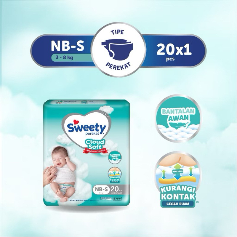 Popok Celana Sweety silver comfort NBS-20 popok bayi diapers
