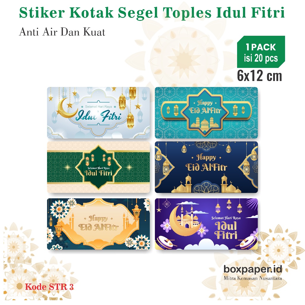 

Stiker Kotak Segel Toples Idul Fitri Isi 20pcs Laminasi Anti Air Kuat LengketStiker Kromo Segel toples Kue Lebaran Idul Fitri Murah Berkualitas