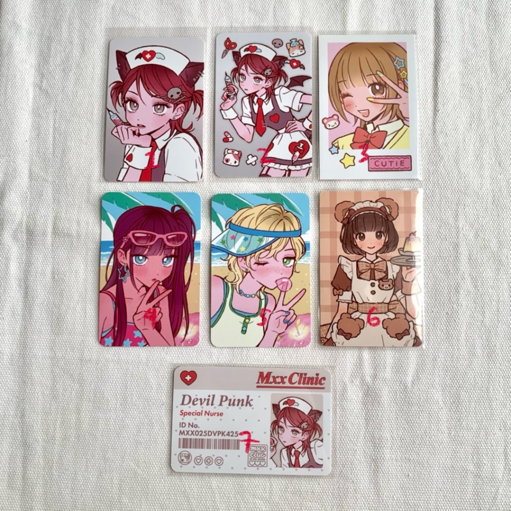 Photocard, polaroid, id card mxxclub maxiclub korea postcard illustration 맥시 maxxie illustrator high
