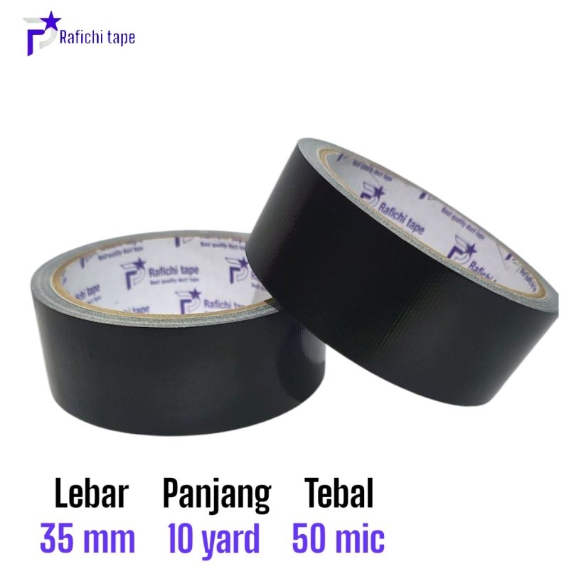 

Rafichi Cloth Tape Lakban Jilid 35mm X 10yard Lakban Bahan kain Warna Hitam