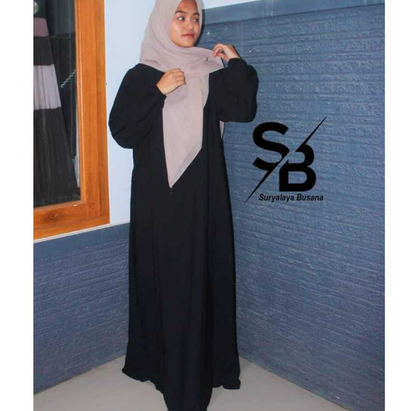 (Bisa COD) Suryalaya Busana Dress Abaya Dubai Kekinian / Basic Abaya Polos Wanita Turkey terbaru Uku