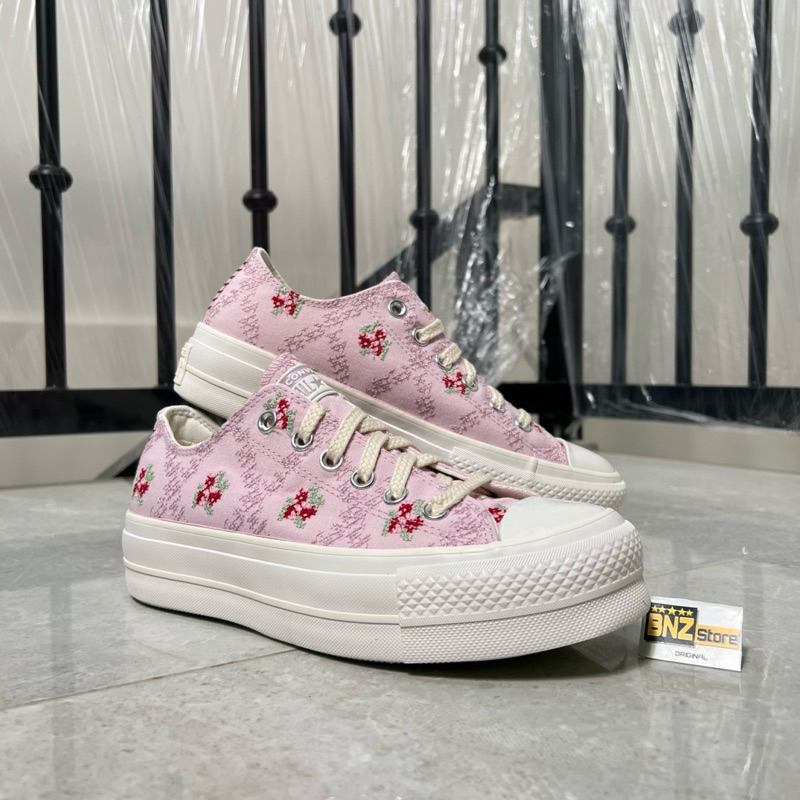 Sepatu sneakers Wanita Converse CTAS Lift platform Ox Summit Pink/Vintage White