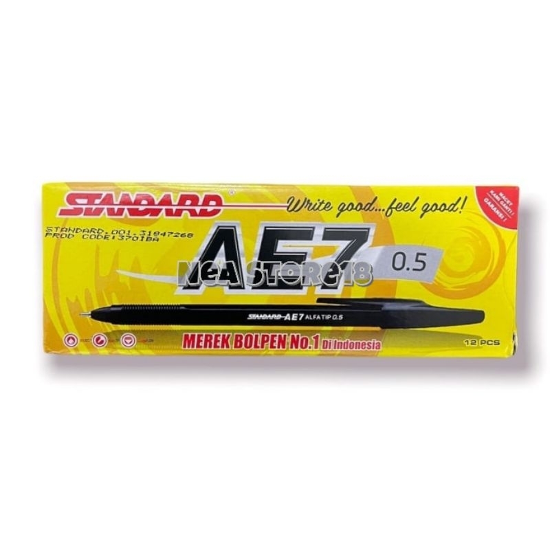 

Pulpen Standart AE7 / Pen Bulpoin Standart Warna Hitam (12 Pcs)
