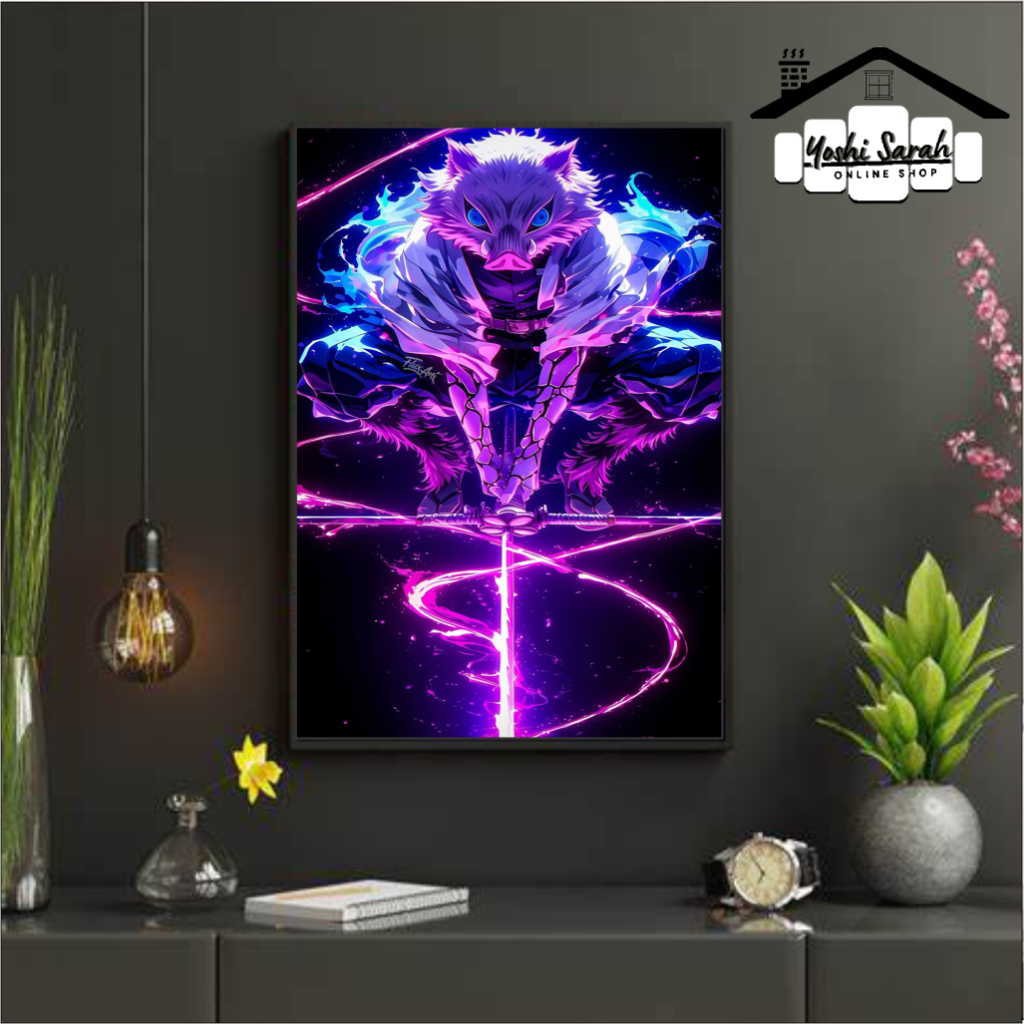 Hiasan Dinding KIMETSU NO YAIBA 1 Set Wall Decor Poster Kayu Pajangan Kamar Tidur 1 pcs . Set Wall D