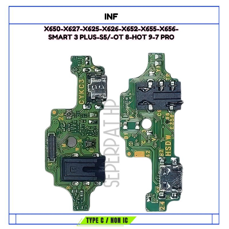 Connector Charger Hp INFINIX SMART 3 PLUS Type C / Board Konektor Cas pcb con inf S5 HOT 8 HOT 9 / 7