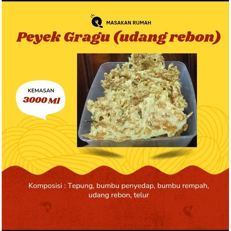 

PEYEK UDANG REBON [GRAGU] BU IIS KEMASAN 3000ML REMPEYEK UDANG