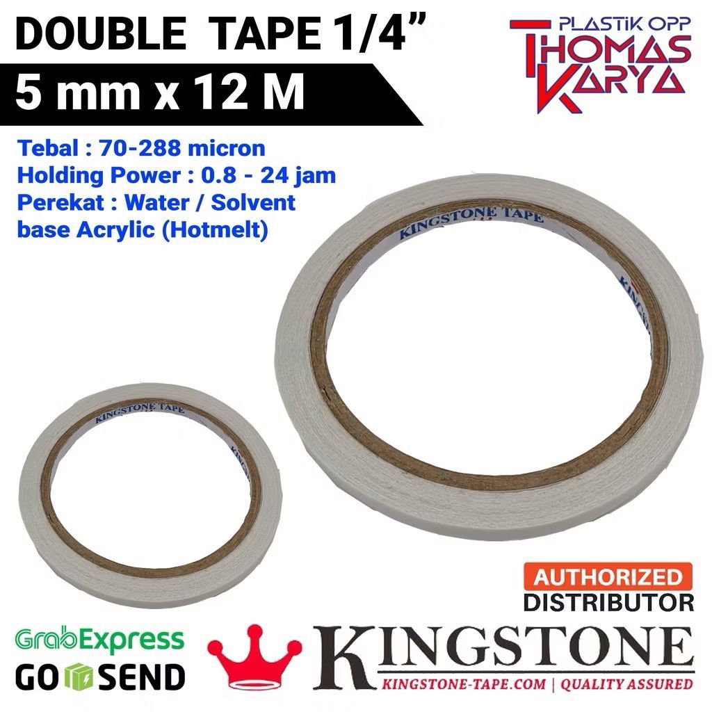 

KINGSTONE TAPE Double Tape 5mm Dobel Tip 5 mm Dabel Tip