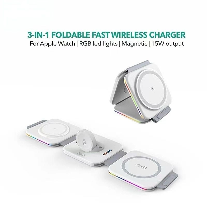 3 in 1 foldable fast wireless charger