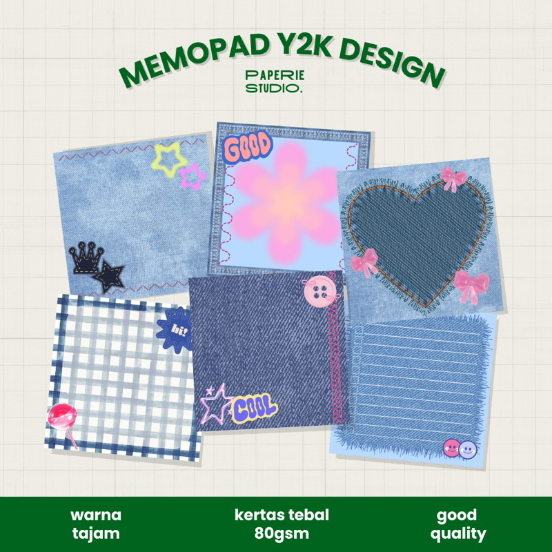 

Memo Box Aesthetic Y2K Isi 120 Lembar