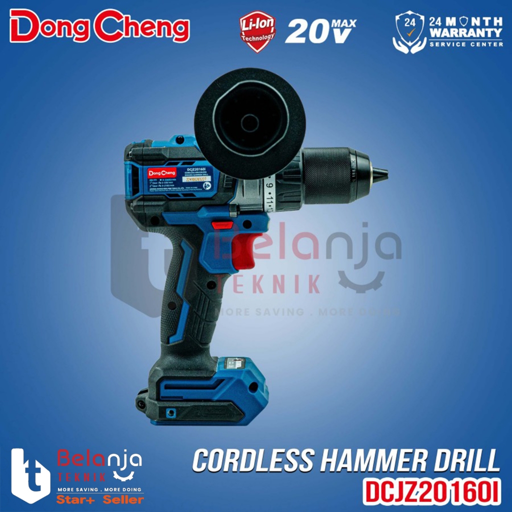 Mesin Bor Tembok Baterai DongCheng DCJZ20160i EM Cordless Hammer Drill 20V Bor Impact SET DCJZ