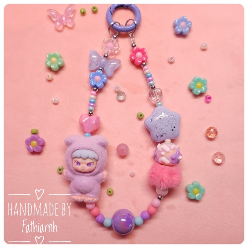 Bag/Phone Charm DIMOO Bear Bludru Manik -  Handmade by Fathiarnh