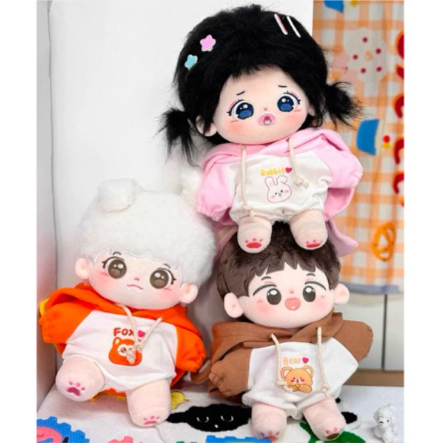 [READY 🇮🇩 ANIMAL HOODIE] Doll Clothes 10cm 20cm Baju Boneka Kapas Kpop Anime Genshin