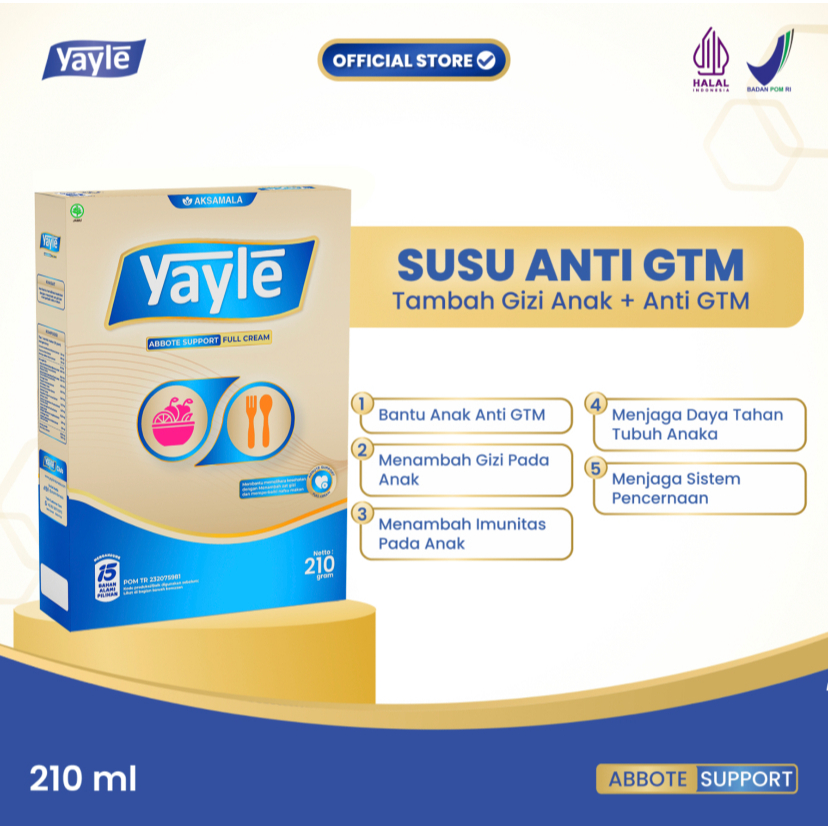 

Yayle Susu Full Cream Abbote 210 Gram || Menambah Nafsu Makan, Gizi, dan Imunitas Anak || Menjaga Sistem Pencernaan Dan Daya Tahan Tubuh