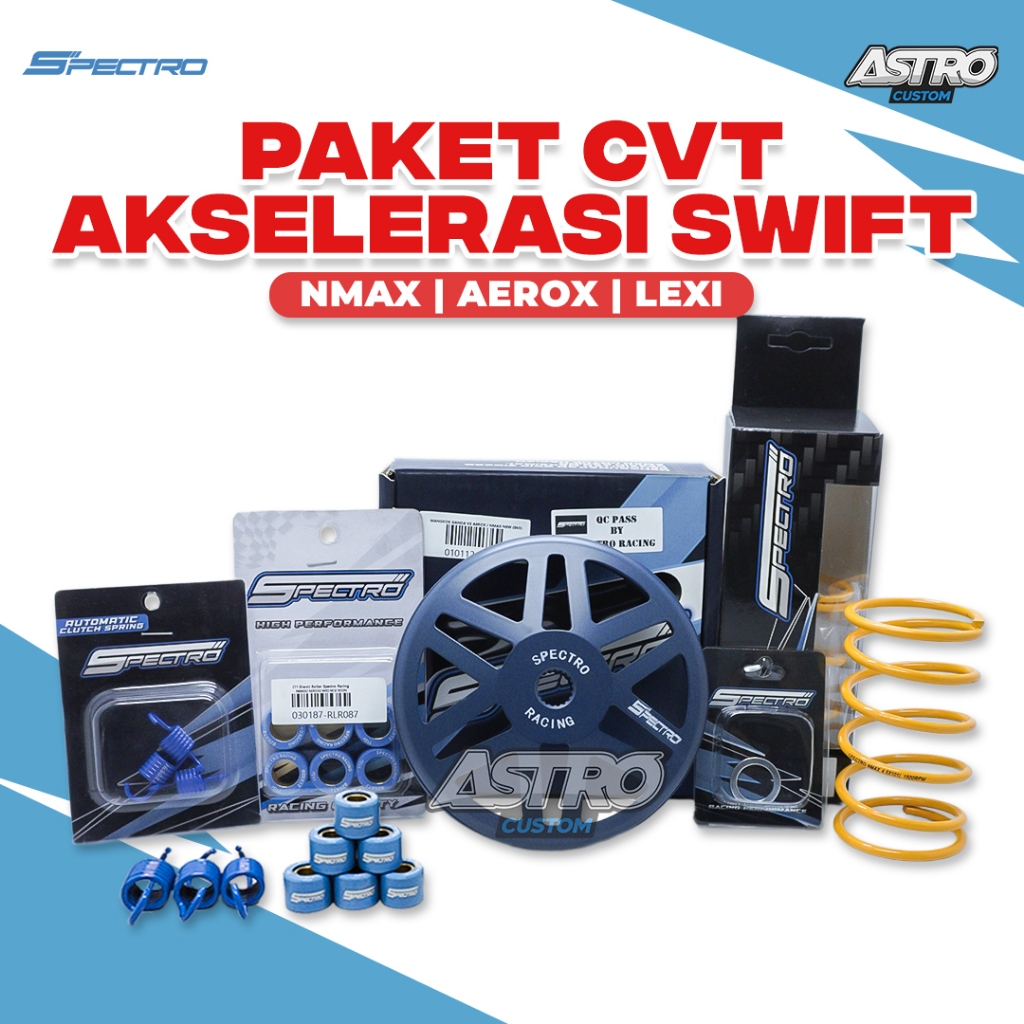 Upgrade CVT Astro Nmax Aerox 155 Lexi 125 Mangkok Kampas Ganda Spectro PerCVT Roller Roler Racing