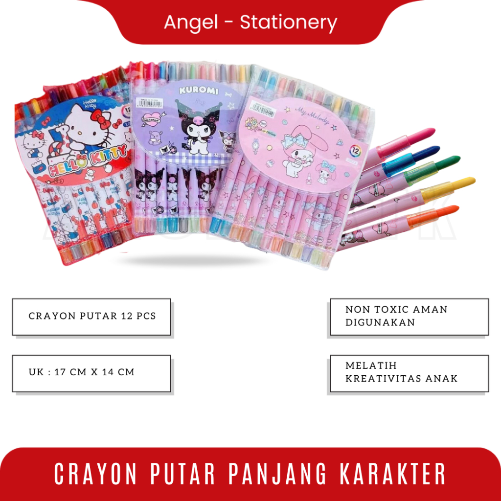 

Crayon Putar Fancy / Isi 12 Warna / Krayon Putar Panjang / Motif Kartun Random / Tidak Beracun / Krayon Anak / Bayar di Tempat / Atk Blessing