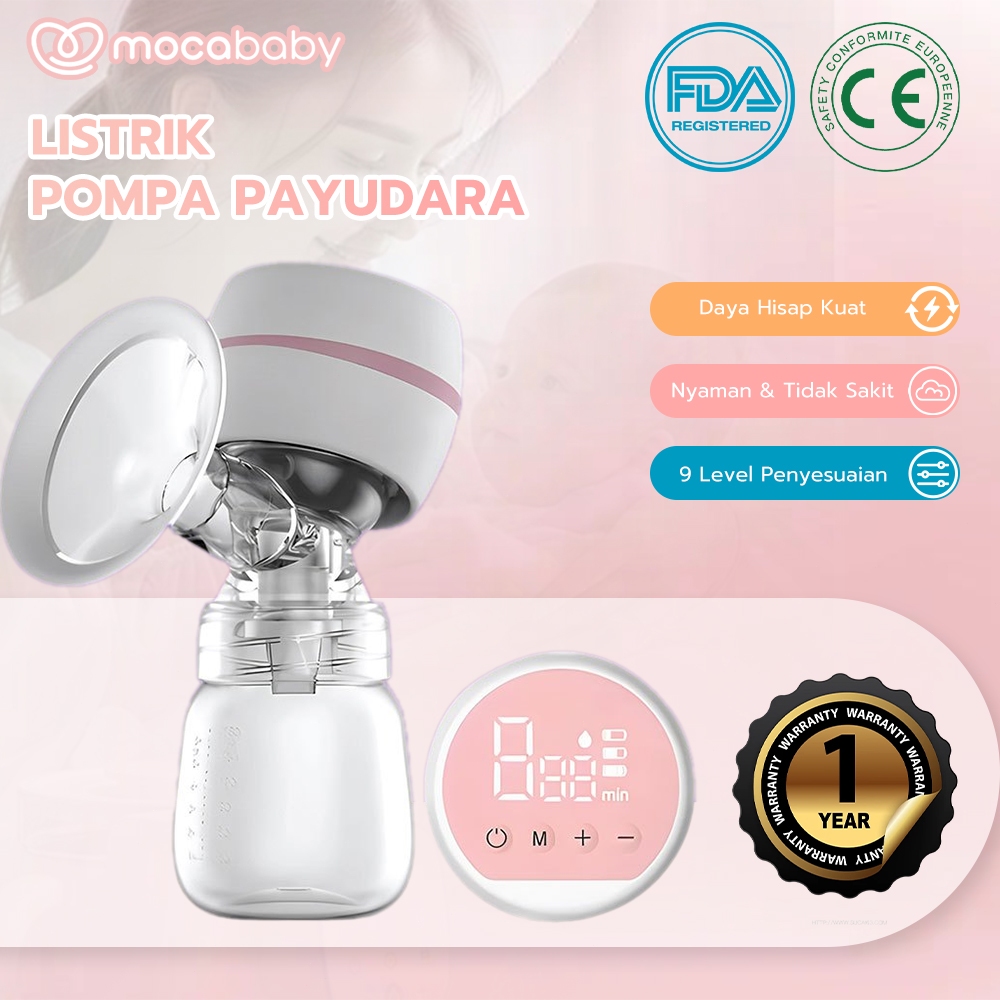 Mocababy Pompa ASI Elektrik Double Breast Pump Handsfree Pompa ASI Elektric Pumping ASI Wearable Bre