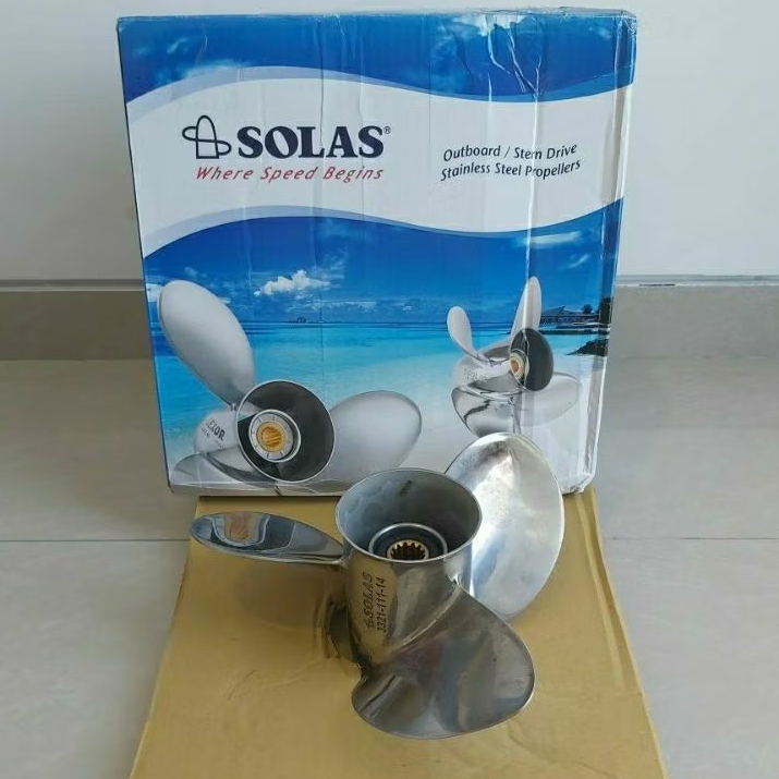 Propeller/baling/kipas motor tempel Yamaha 40pk ukuran 14 inch, SOLAS, stainless