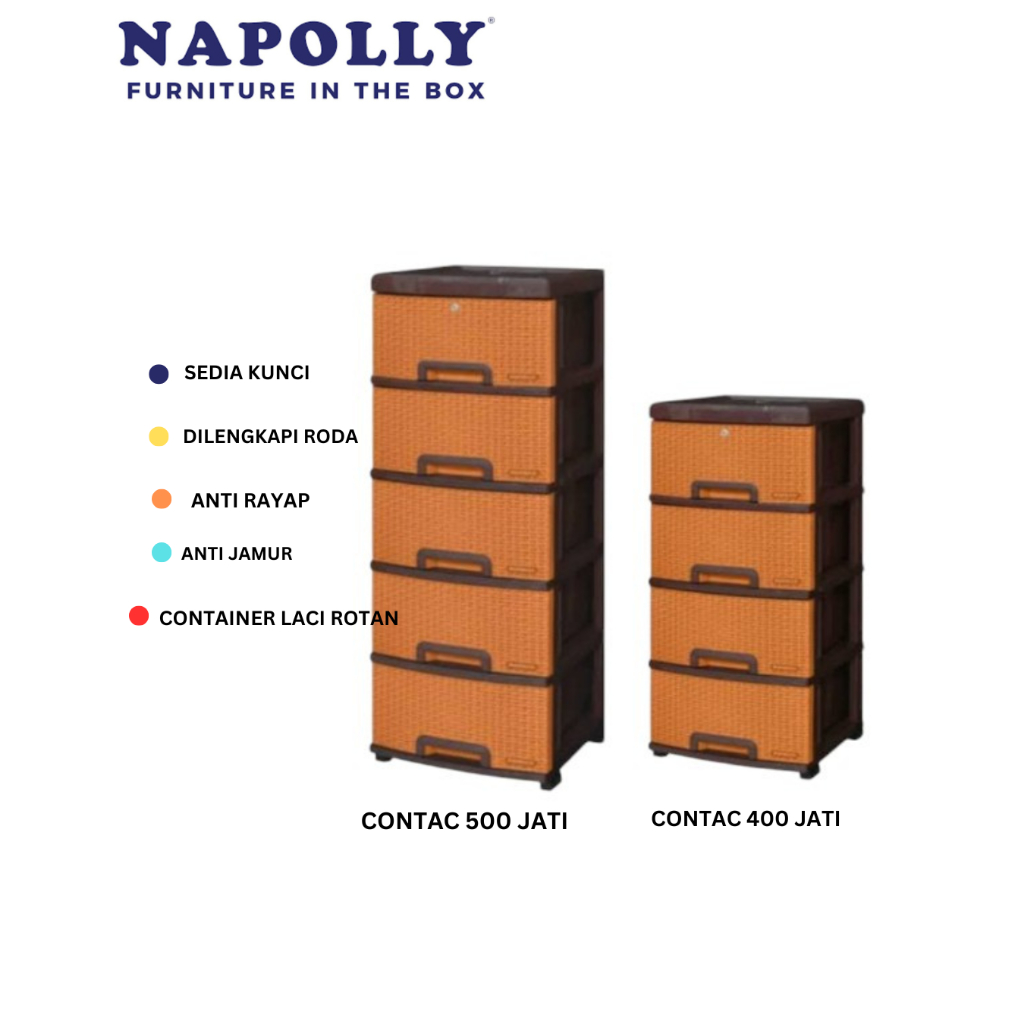 Lemari Plastik Napolly / Lemari Plastik Susun 5 susun 4 susun 3/Lemari Plastik Contac susun