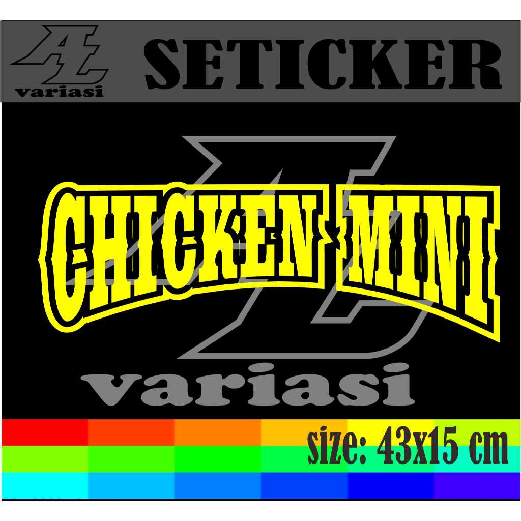 

CUTTING SETIKER NAMA JUALAN BUAT DI GROBAK ATAU ETALASE CHICKEN MINI UKURAN 43X15 CM