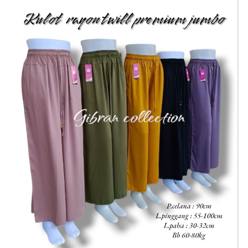 kulot rayon twil celana kulot rayon adem anti kusut , celana rayon premium  kulot rayon polos  jumbo