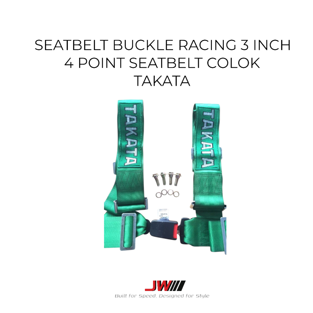 SEATBELT COLOK TAKATA 3 INCH 4 POINT SEATBELT BUCKLE RACING