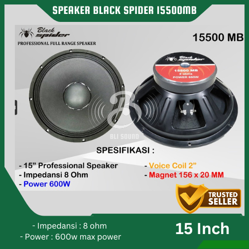 SPEAKER WOOFER BLACK SPIDER ORIGINAL 15500 MB 15 INCH BLACKSPIDER 15500MB