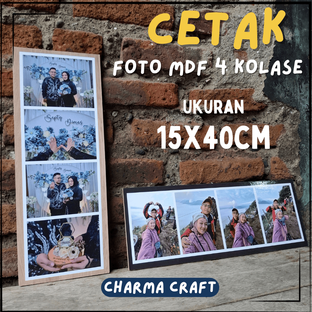 PAKET CETAK FOTO KOLASE 4 FOTO 1 BINGKAI PAPAN MDF/SOUVENIR BINGKAI FOTO/CETAK FOTO CUSTOM
