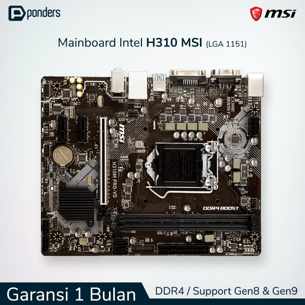 Mainboard Intel H310 MSI LGA 1151 DDR4 Support Gen8 & Gen9