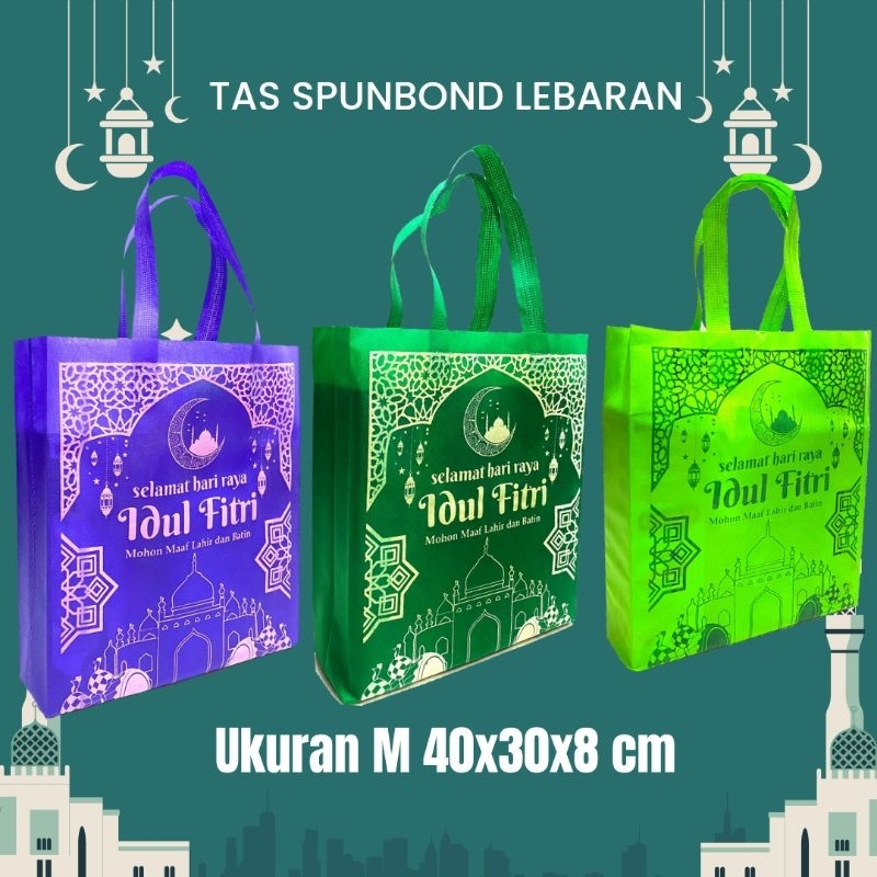 

Tas Spunbond Idul Fitri Model Handle Lipat Samping Untuk Sembako Fitrah Tas Hampers Lebaran Ukuran M 40x30x8