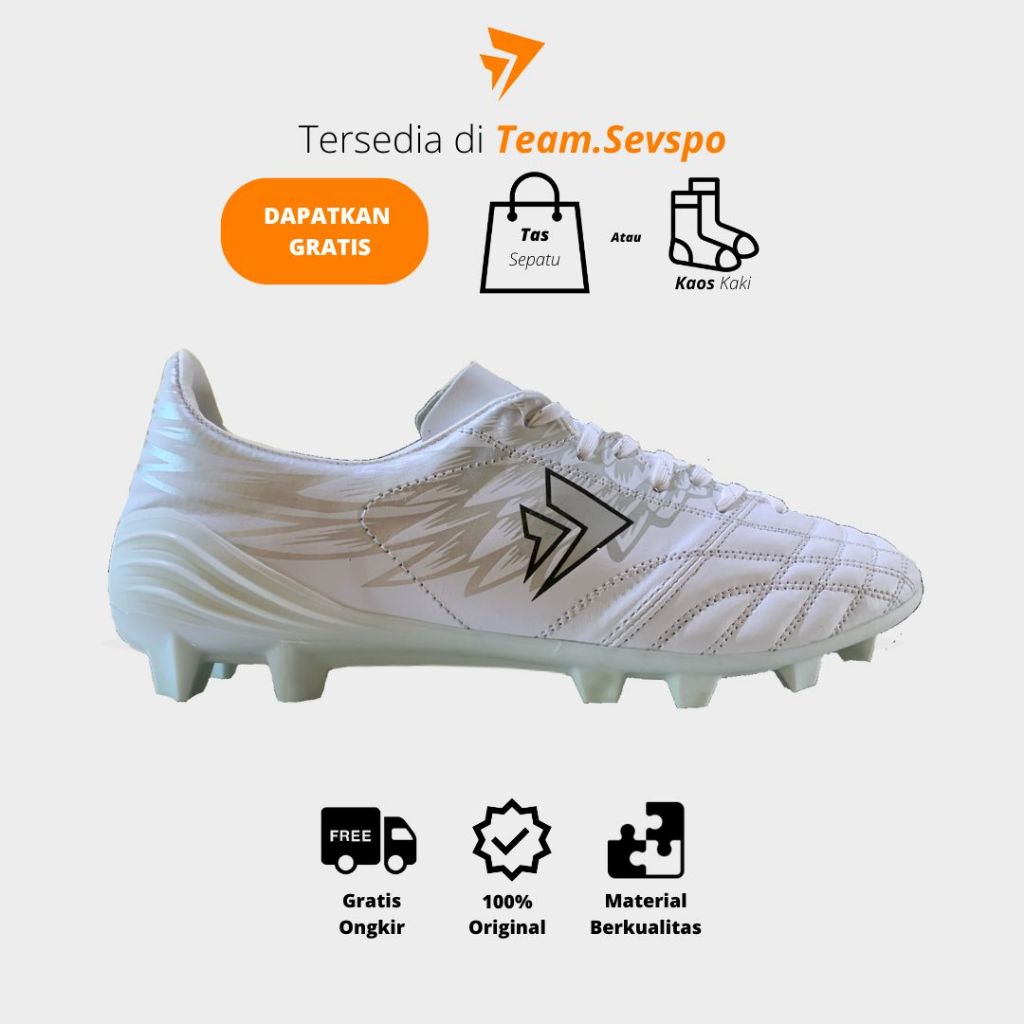 (BISA COD) Sepatu Bola Sevspo Garuda Zetha Silver - Sepatu minisoccer cocok untuk kaki lebar Origina